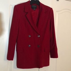 Liz Claiborne red wool lined pea coat